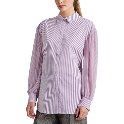 폴로 랄프로렌 LAUREN Ralph Lauren Petite Striped Broadcloth Shirt