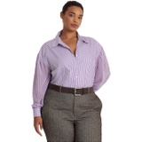 LAUREN Ralph Lauren Plus Size Striped Broadcloth Shirt