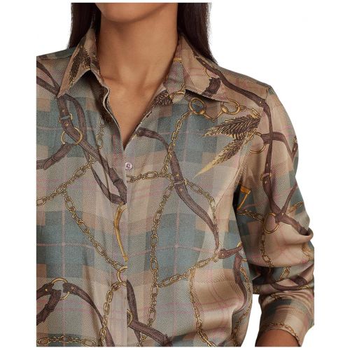 폴로 랄프로렌 LAUREN Ralph Lauren Plaid Belting-Print Twill Shirt