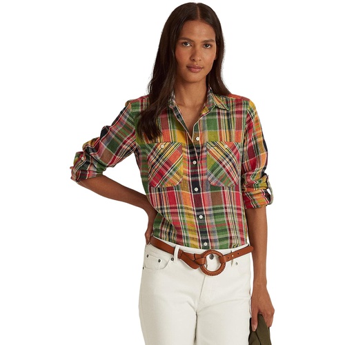 폴로 랄프로렌 LAUREN Ralph Lauren Plaid Linen Shirt