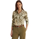 LAUREN Ralph Lauren Palm Leaf?Print Cotton Voile Shirt