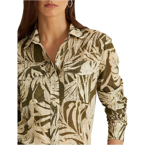 폴로 랄프로렌 LAUREN Ralph Lauren Palm Leaf?Print Cotton Voile Shirt