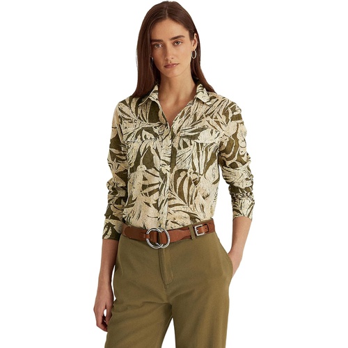 폴로 랄프로렌 LAUREN Ralph Lauren Palm Leaf?Print Cotton Voile Shirt