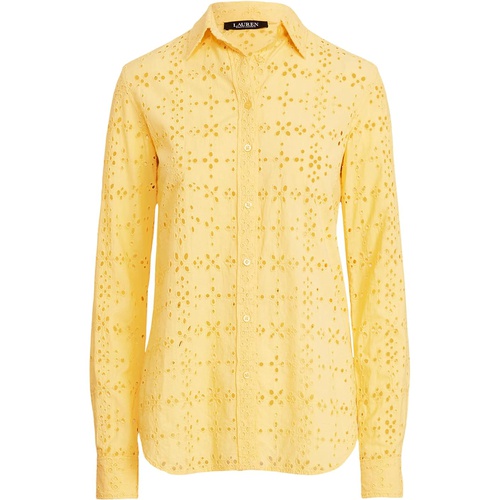 폴로 랄프로렌 LAUREN Ralph Lauren Petite Eyelet Cotton Shirt