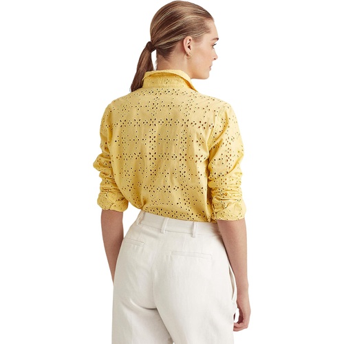 폴로 랄프로렌 LAUREN Ralph Lauren Petite Eyelet Cotton Shirt