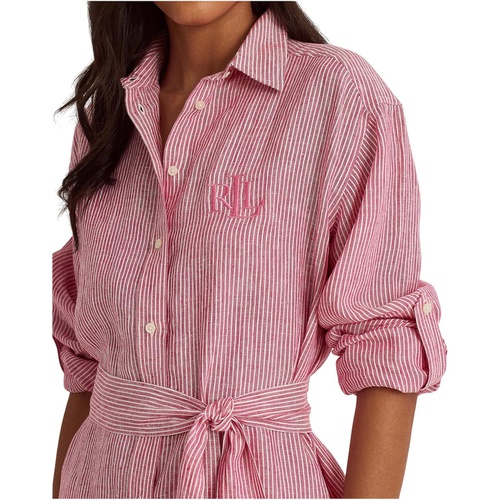 폴로 랄프로렌 LAUREN Ralph Lauren Striped Logo Linen Shirt