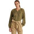 LAUREN Ralph Lauren Eyelet Cotton Broadcloth Blouse