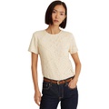 LAUREN Ralph Lauren Patchwork Lace Short Sleeve Blouse