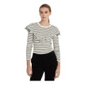 LAUREN Ralph Lauren Striped Ruffle-Trim Long-Sleeve Top