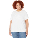 LAUREN Ralph Lauren Plus Size Eyelet Logo Jersey Tee