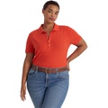 LAUREN Ralph Lauren Plus Size Eyelet Jersey Polo Shirt