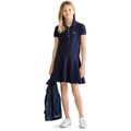 Big Girls Cotton Mesh Short Sleeve Polo Dress