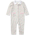 Baby Girls Floral Print Cotton Coverall