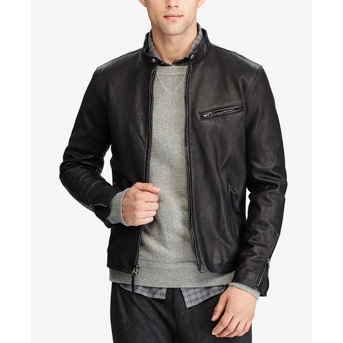 폴로 랄프로렌 Mens Cafe Racer Leather Jacket