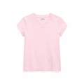 Toddler and Little Girls Short Sleeve Cotton Jersey V-Neck T-shirt