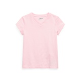Toddler and Little Girls Short Sleeve Cotton Jersey V-Neck T-shirt