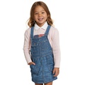 Little Girls and Toddler Girls Cotton Denim Overall Dress