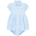 Baby Girls Striped Knit Oxford Dress