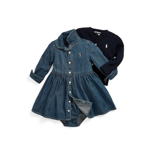 폴로 랄프로렌 Baby Girls Denim Cotton Shirtdress