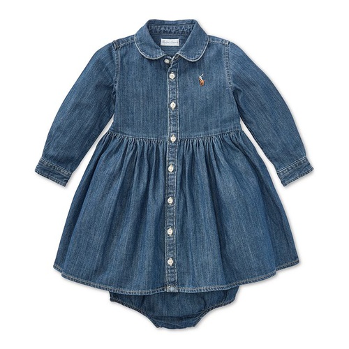 폴로 랄프로렌 Baby Girls Denim Cotton Shirtdress