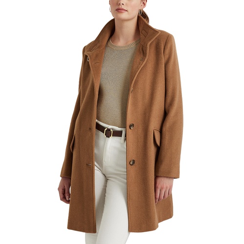 폴로 랄프로렌 Womens Wool Blend Buckle-Collar Coat