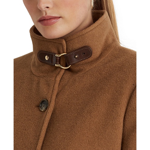 폴로 랄프로렌 Womens Wool Blend Buckle-Collar Coat