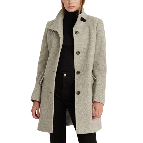 폴로 랄프로렌 Womens Wool Blend Buckle-Collar Coat