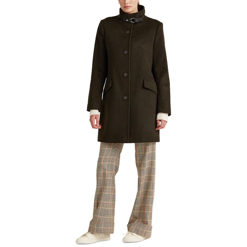 폴로 랄프로렌 Womens Wool Blend Buckle-Collar Coat