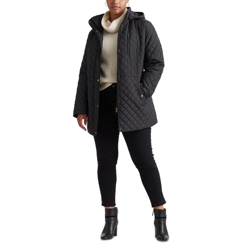 폴로 랄프로렌 Womens Plus Size Hooded Quilted Coat Created by Macys