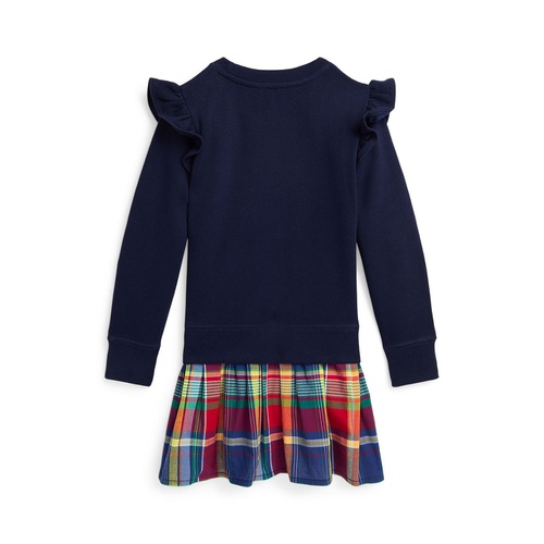 폴로 랄프로렌 Toddler and Little Girls Madras-Skirt Fleece Dress