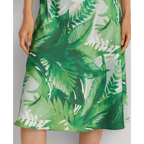 폴로 랄프로렌 Womens Palm Frond-Print Charmeuse Midi Skirt