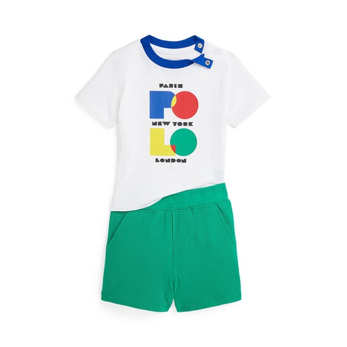 폴로 랄프로렌 Baby Boys Logo Cotton Jersey T-shirt and Mesh Shorts Set