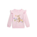 Baby Girls Ruffled Bunny Terry Long Sleeve Sweatshirt