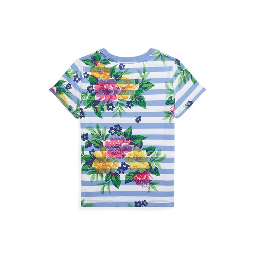 폴로 랄프로렌 Toddler and Little Girls Striped Floral Cotton Jersey T-shirt