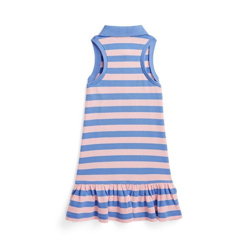 폴로 랄프로렌 Toddler and Little Girls Striped Stretch Mesh Polo Dress