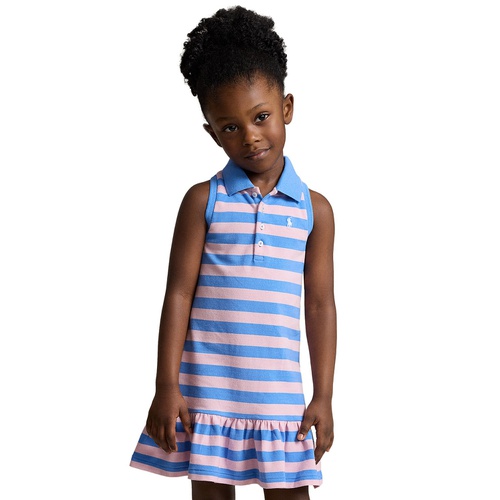 폴로 랄프로렌 Toddler and Little Girls Striped Stretch Mesh Polo Dress