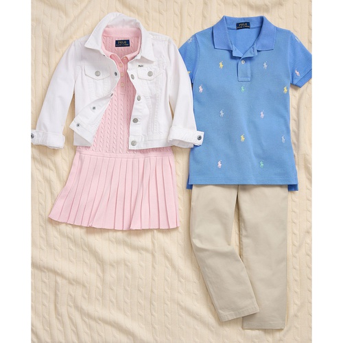 폴로 랄프로렌 Toddler and Little Girls Mini-Cable Cotton-Blend Polo Dress