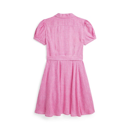 폴로 랄프로렌 Big Girls Belted Gingham Linen Dress