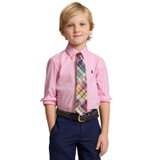 Toddler and Little Boys Patterned Cotton Poplin Shirt