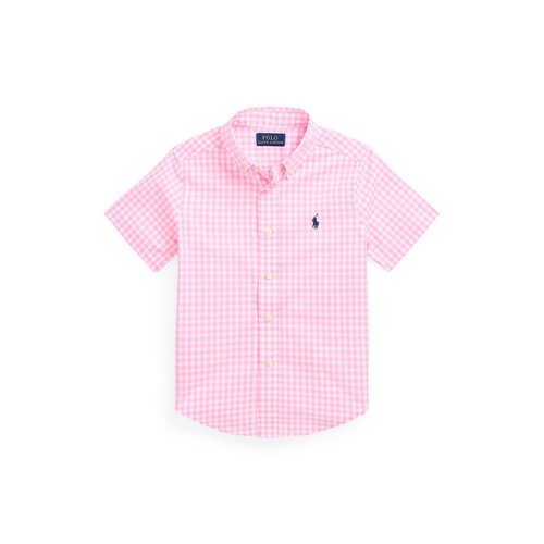 폴로 랄프로렌 Toddler and Little Boys Plaid Cotton Poplin Short Sleeve Shirt