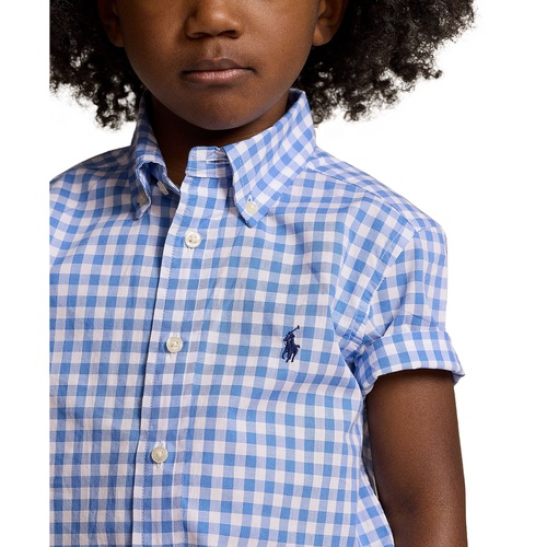 폴로 랄프로렌 Toddler and Little Boys Gingham Poplin Short Sleeve Shirt