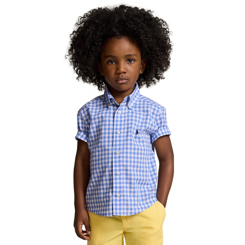 폴로 랄프로렌 Toddler and Little Boys Gingham Poplin Short Sleeve Shirt