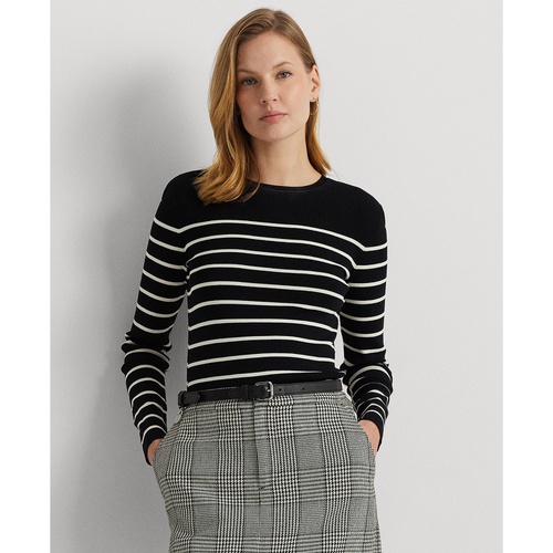 폴로 랄프로렌 Womens Striped Crewneck Sweater Regular & Petite