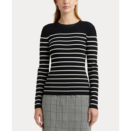 폴로 랄프로렌 Womens Striped Crewneck Sweater Regular & Petite