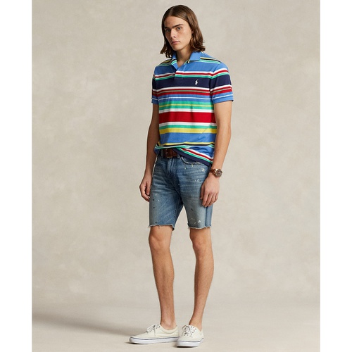 폴로 랄프로렌 Mens Classic-Fit Striped Mesh Polo Shirt