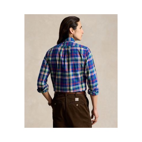 폴로 랄프로렌 Mens Classic-Fit Plaid Oxford Shirt