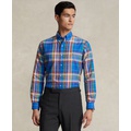 Mens Classic-Fit Plaid Oxford Shirt