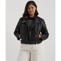 Plus Size Leather Moto Jacket