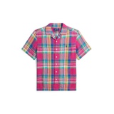 Big Boys Plaid Linen Camp Shirt