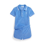 Baby Boys Terry Polo Shirt and Shorts Set